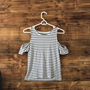 American Eagle striped off the shoulder shirt